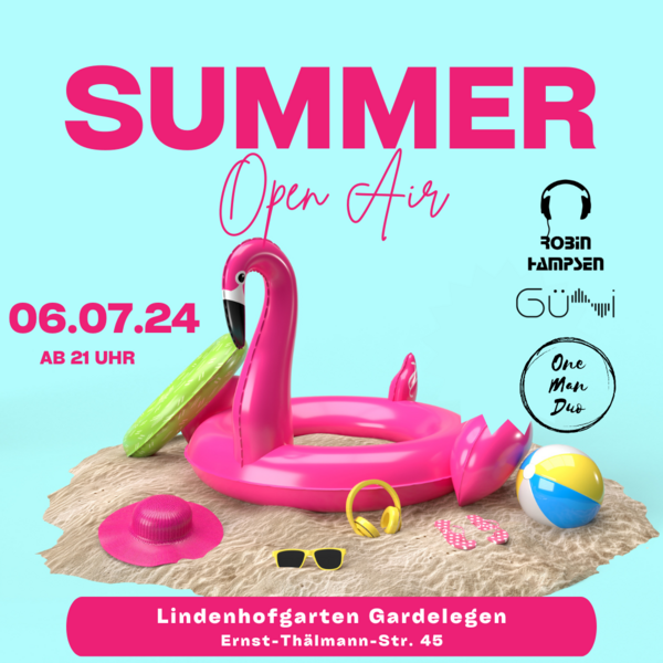Bild vergrößern: Blue Pink Modern Summer Beach Party Instagram Post